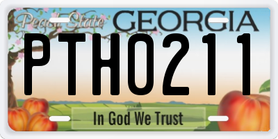 GA license plate PTH0211