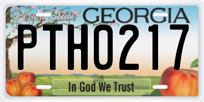 GA license plate PTH0217