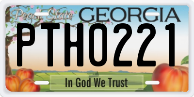 GA license plate PTH0221