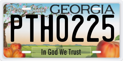 GA license plate PTH0225