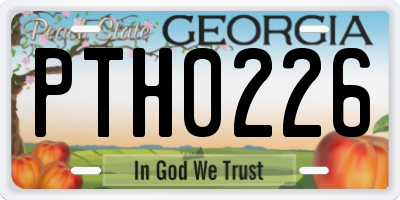GA license plate PTH0226
