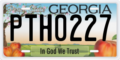 GA license plate PTH0227