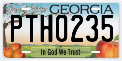 GA license plate PTH0235