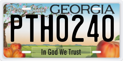 GA license plate PTH0240