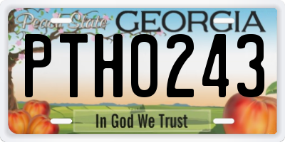 GA license plate PTH0243