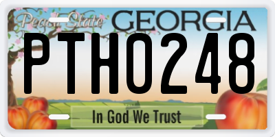 GA license plate PTH0248