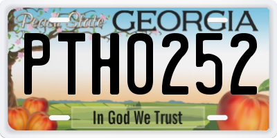 GA license plate PTH0252