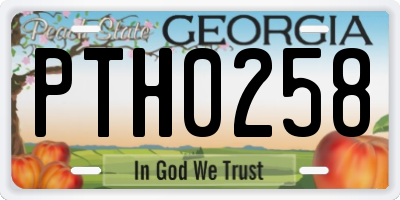 GA license plate PTH0258
