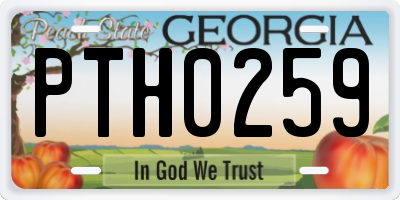 GA license plate PTH0259