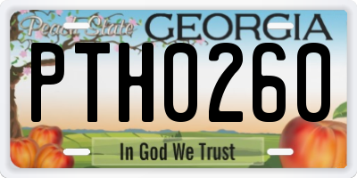 GA license plate PTH0260