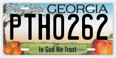 GA license plate PTH0262