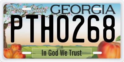 GA license plate PTH0268