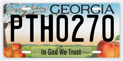 GA license plate PTH0270