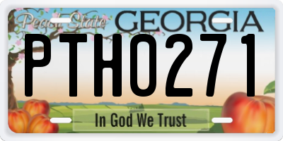 GA license plate PTH0271