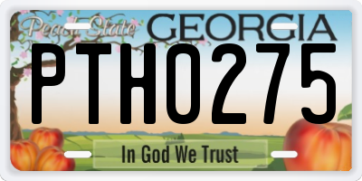 GA license plate PTH0275