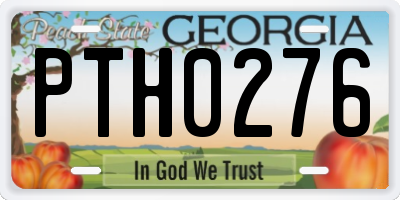 GA license plate PTH0276
