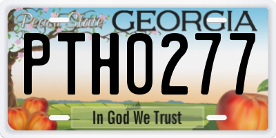 GA license plate PTH0277