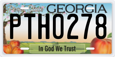 GA license plate PTH0278