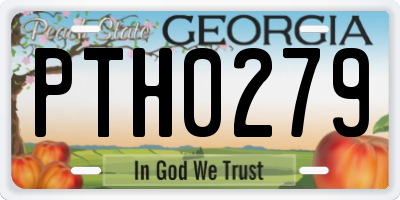 GA license plate PTH0279
