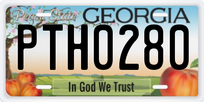 GA license plate PTH0280
