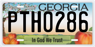 GA license plate PTH0286