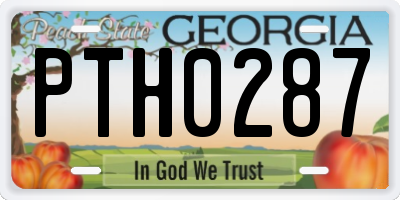 GA license plate PTH0287