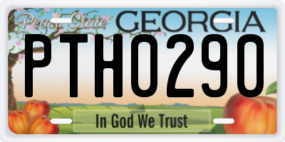 GA license plate PTH0290