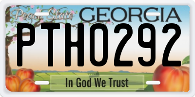 GA license plate PTH0292