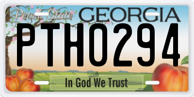 GA license plate PTH0294