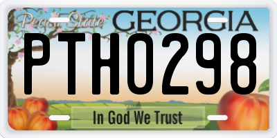 GA license plate PTH0298