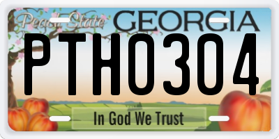GA license plate PTH0304