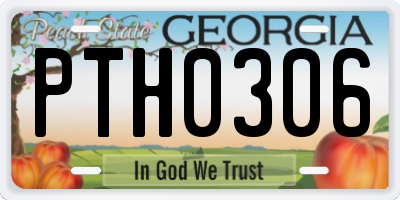 GA license plate PTH0306