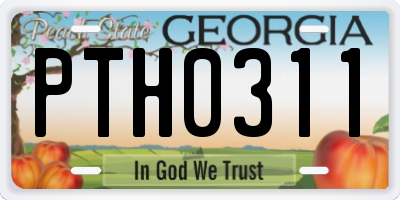 GA license plate PTH0311