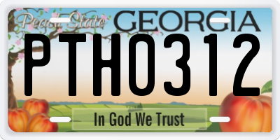 GA license plate PTH0312