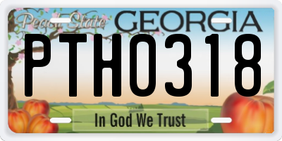 GA license plate PTH0318