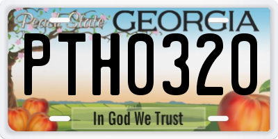 GA license plate PTH0320