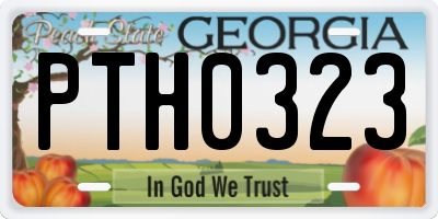 GA license plate PTH0323