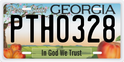 GA license plate PTH0328