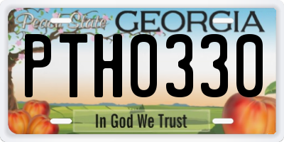 GA license plate PTH0330