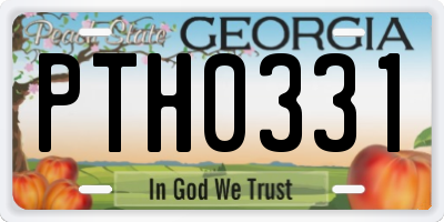 GA license plate PTH0331