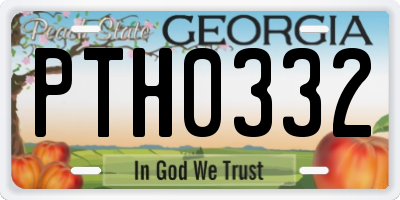 GA license plate PTH0332