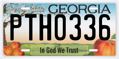 GA license plate PTH0336
