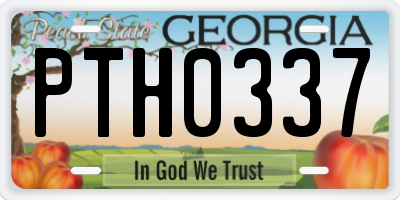 GA license plate PTH0337