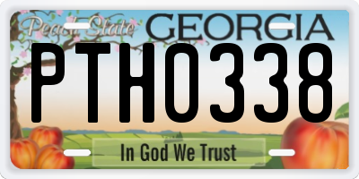 GA license plate PTH0338