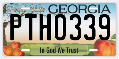 GA license plate PTH0339