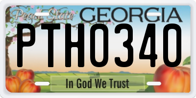 GA license plate PTH0340