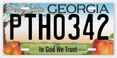 GA license plate PTH0342