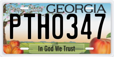 GA license plate PTH0347