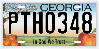 GA license plate PTH0348