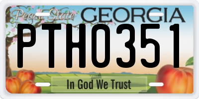 GA license plate PTH0351